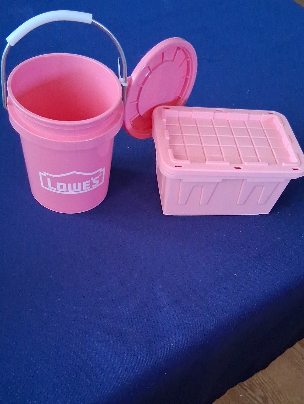 Lowes Pink Mini Bucket and Mini Tote Set